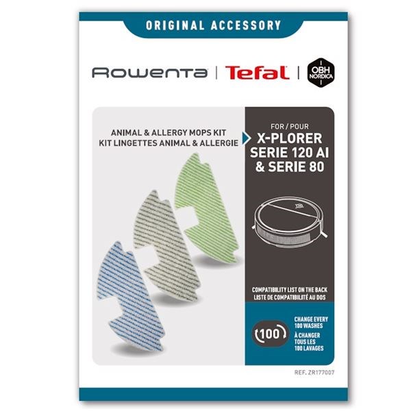 Салфетки из микрофибры (2 шт.) для робота-пылесоса Rowenta ZR177005