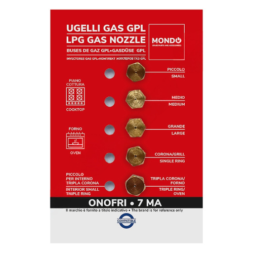 Комплект жиклеров для газовой плиты Mondo 00537510