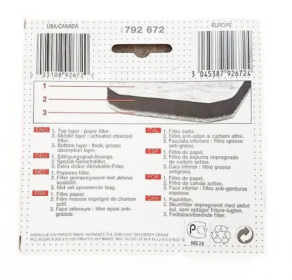 Фильтр для фритюрниц Tefal 792672