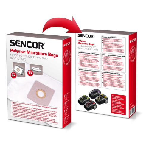 Мешки для пылесоса Sencor SVC8GR SVC8RD SVC8VT SVC8YL