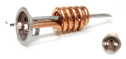 Тэн для водонагревателя / 2000W, 230V / 170мм / Фланец:64мм / Крепление М6 под анод / Контакты под в