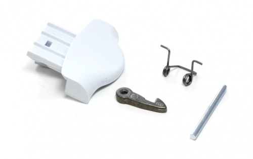 Ручка люка / белая / комплект / оригинал /INDESIT /  049411 / DHL002AR