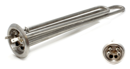 Тэн для водонагревателя / 700+1300W, 230V / 240x306mm / Фланец 64мм / Крепление под анод с резьбой М