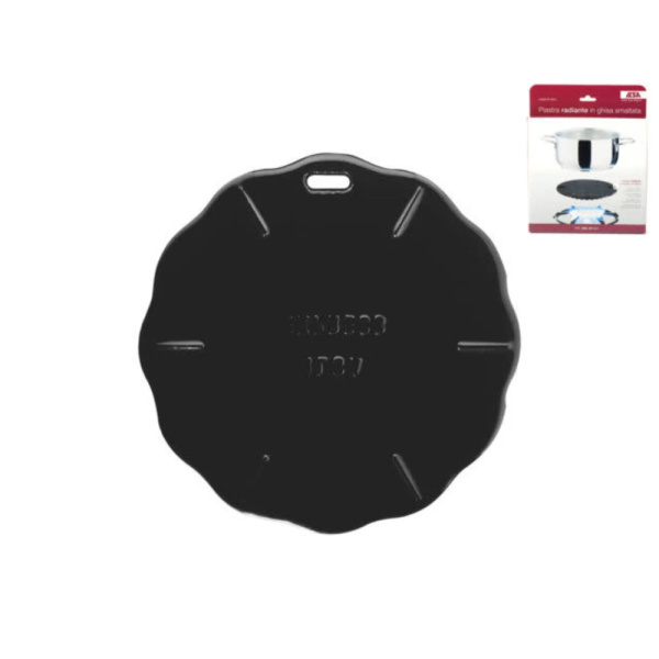 Пластина распределитель тепла чугунный эмалированный с ручкой для плиты 140 мм 55408029