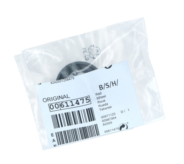 Ролик колесо нижней корзины для посудомоечной машины Bosch 00611475