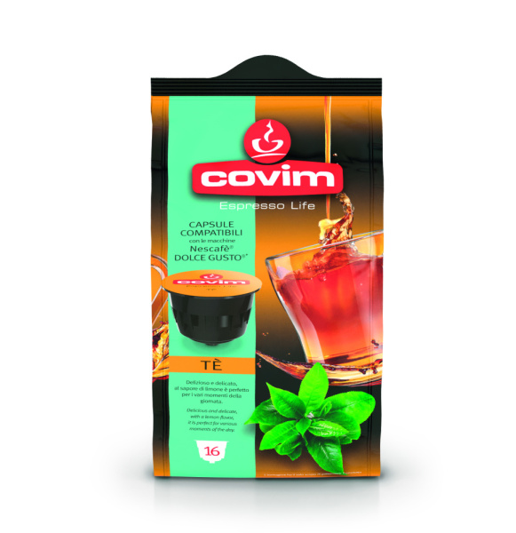 Чай в капсулах растворимый со вкусом лимона COVIM COMPATIBILI DG FLOWPACK TE 48 шт.