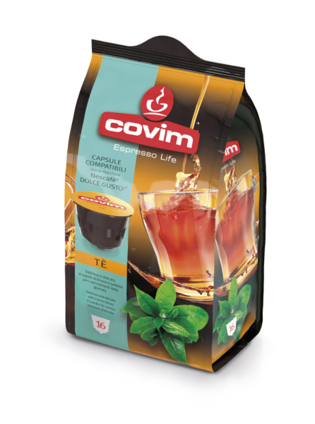 Чай в капсулах растворимый со вкусом лимона Covim Compatibili Dg Flowpack Te 16 шт