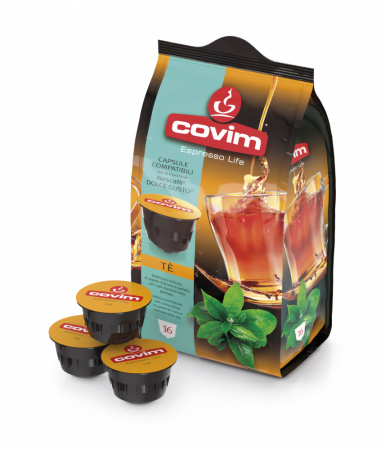Чай в капсулах растворимый со вкусом лимона COVIM COMPATIBILI DG FLOWPACK TE 16 шт.